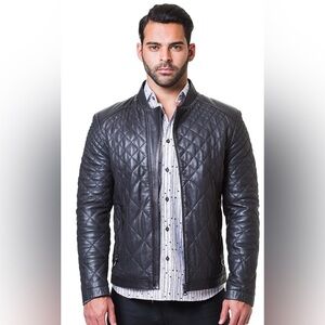 Maceoo ❌SOLD ❌ 🔥Quilted Studded🔥 Men’s Luxury Leather Jacket - SZ LG